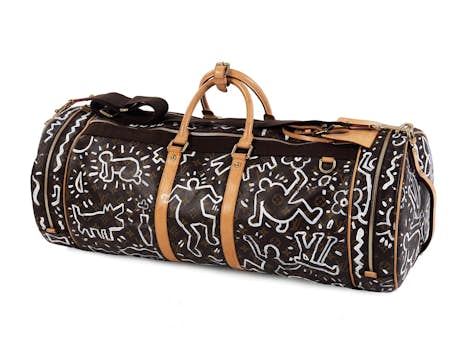 Louis Vuitton Sporttasche, bemalt von Heiner Meyer (geb. 1953) mit Motiven von Keith Haring